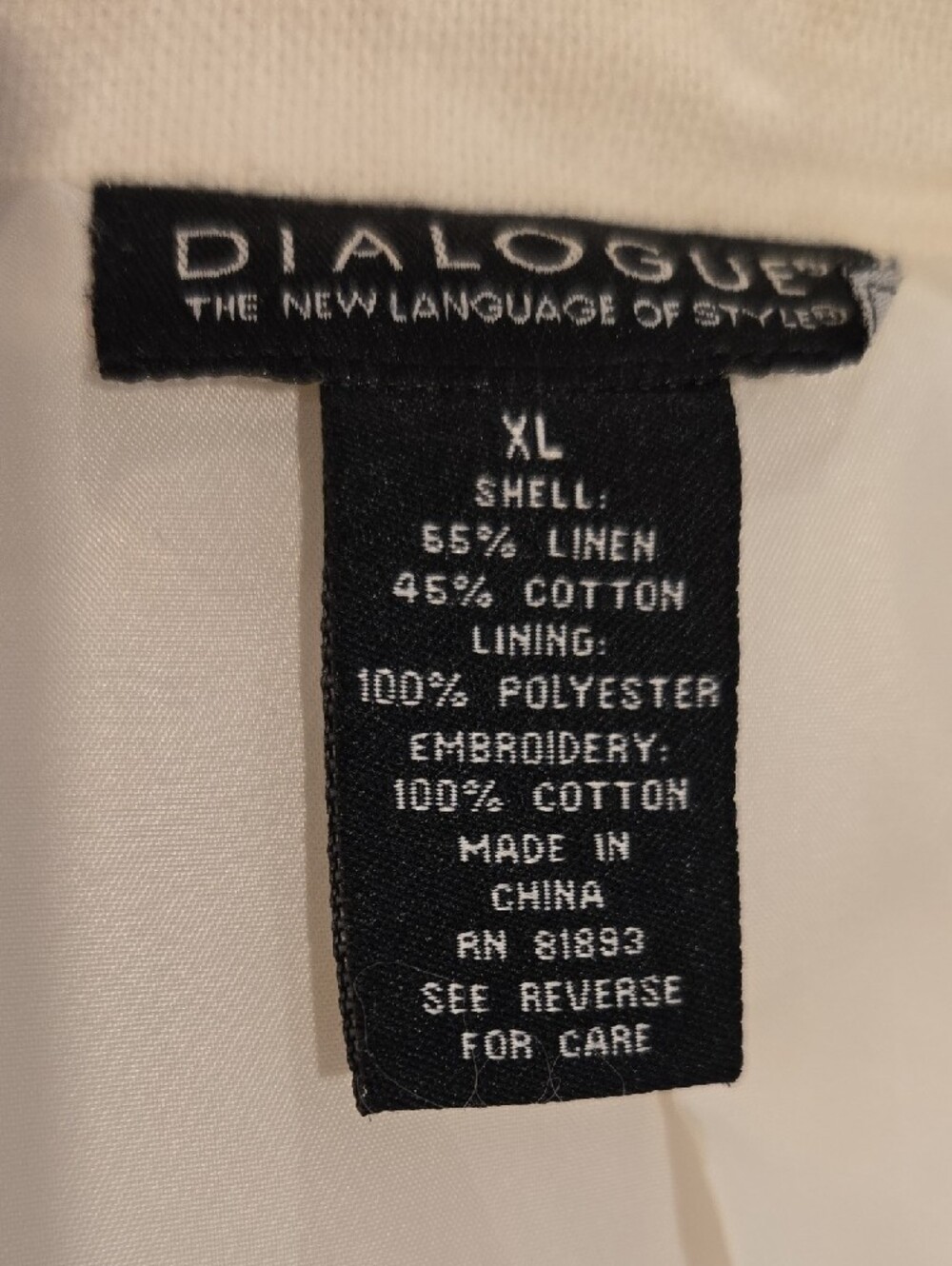 Dialogue Cream Embroidered Button-Front Jacket - Picture 3 of 5